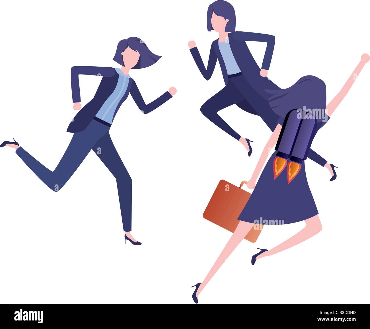 businesswomen with rocket avatar character Stock Vector Image & Art - Alamy