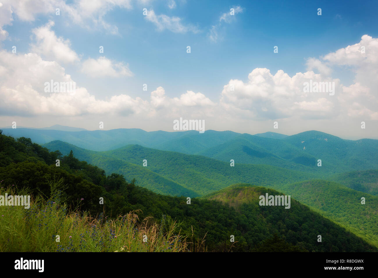 Shenandoah National Park in Virginia runs along the Blue Ridge Mountains in southeastern united states. Stock Photo