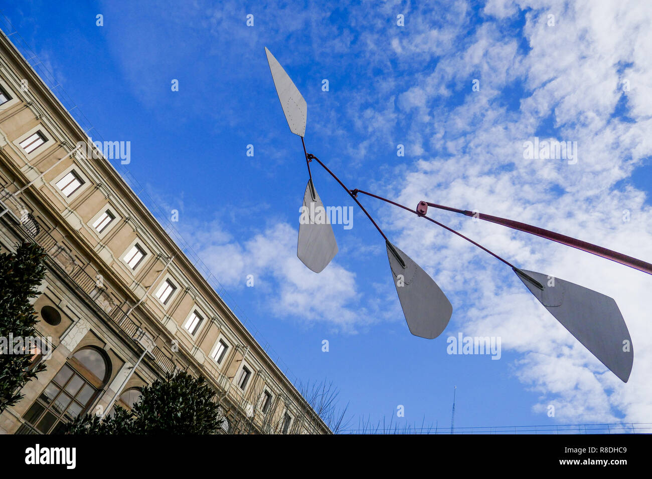 Alexander Calder mobile sculpture, gardens of Queen Sofia Museum - Museo Nacional Centro de Arte Reina Sofía, Madrid, Spain Stock Photo