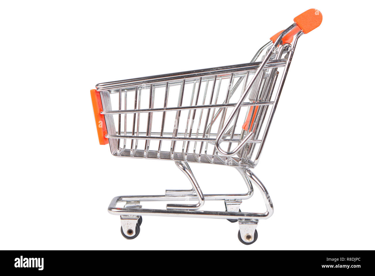 Photo image of a shopping trolley isolated on white Stock Photo
