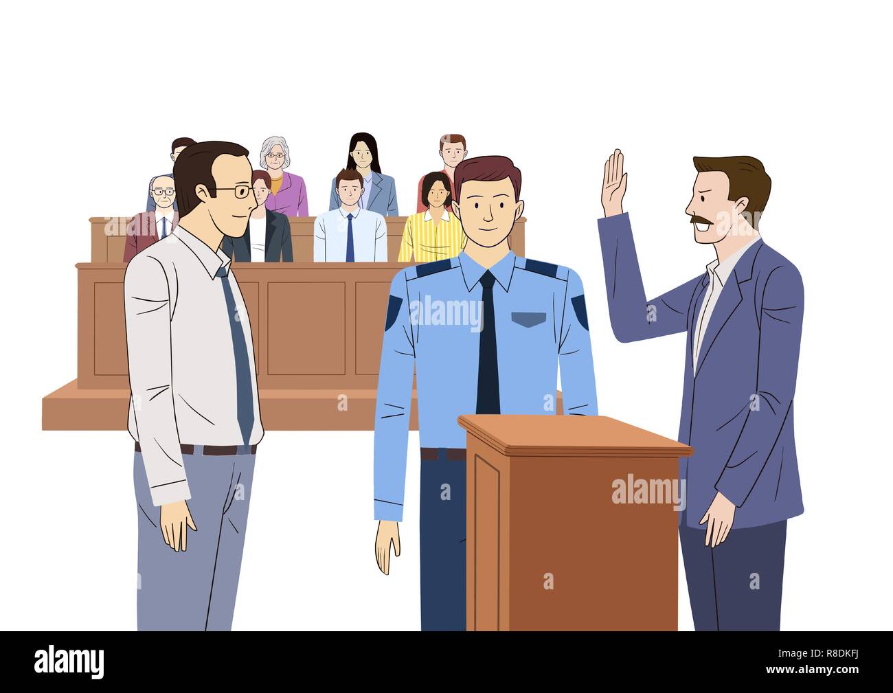Courtroom lawyers jury Stock Vector Images Alamy