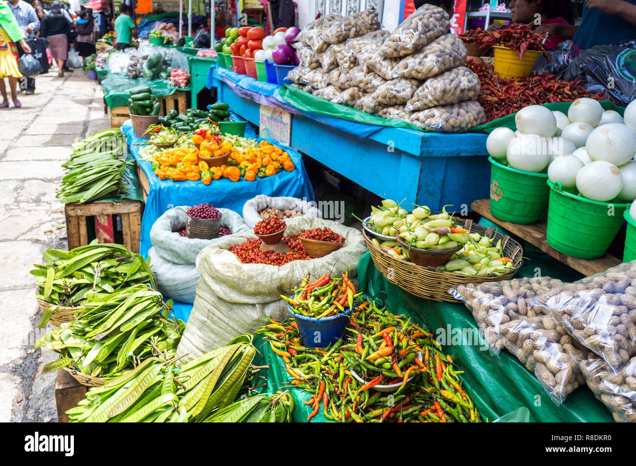 Fresh Vegetable Market, San Cristobal De Las Casas, Mexico Stock Photo