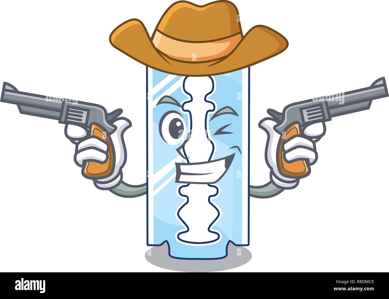 Cowboy razor blade isolated on a mascot Stock Vector Image & Art - Alamy
