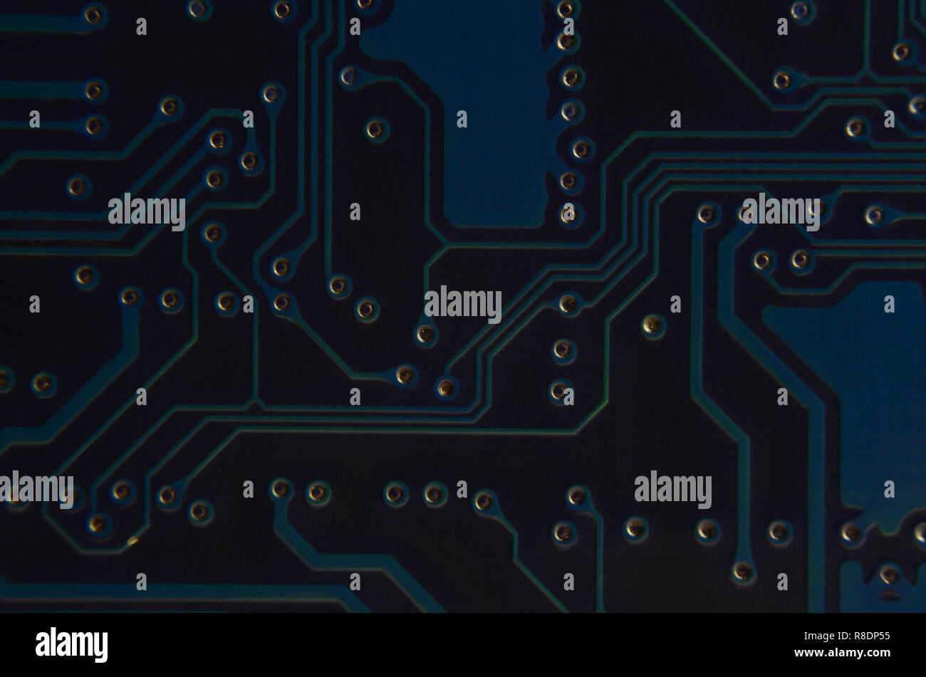 Close up of colored micro circuit board. Abstract technology background ...
