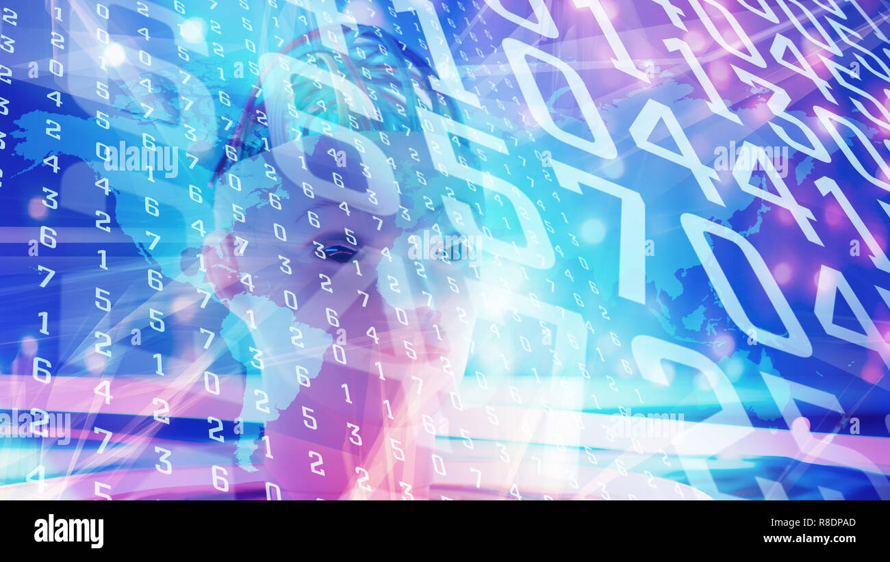 Deep neural network, cyber security ai, analytics abstract concept Stock Photo