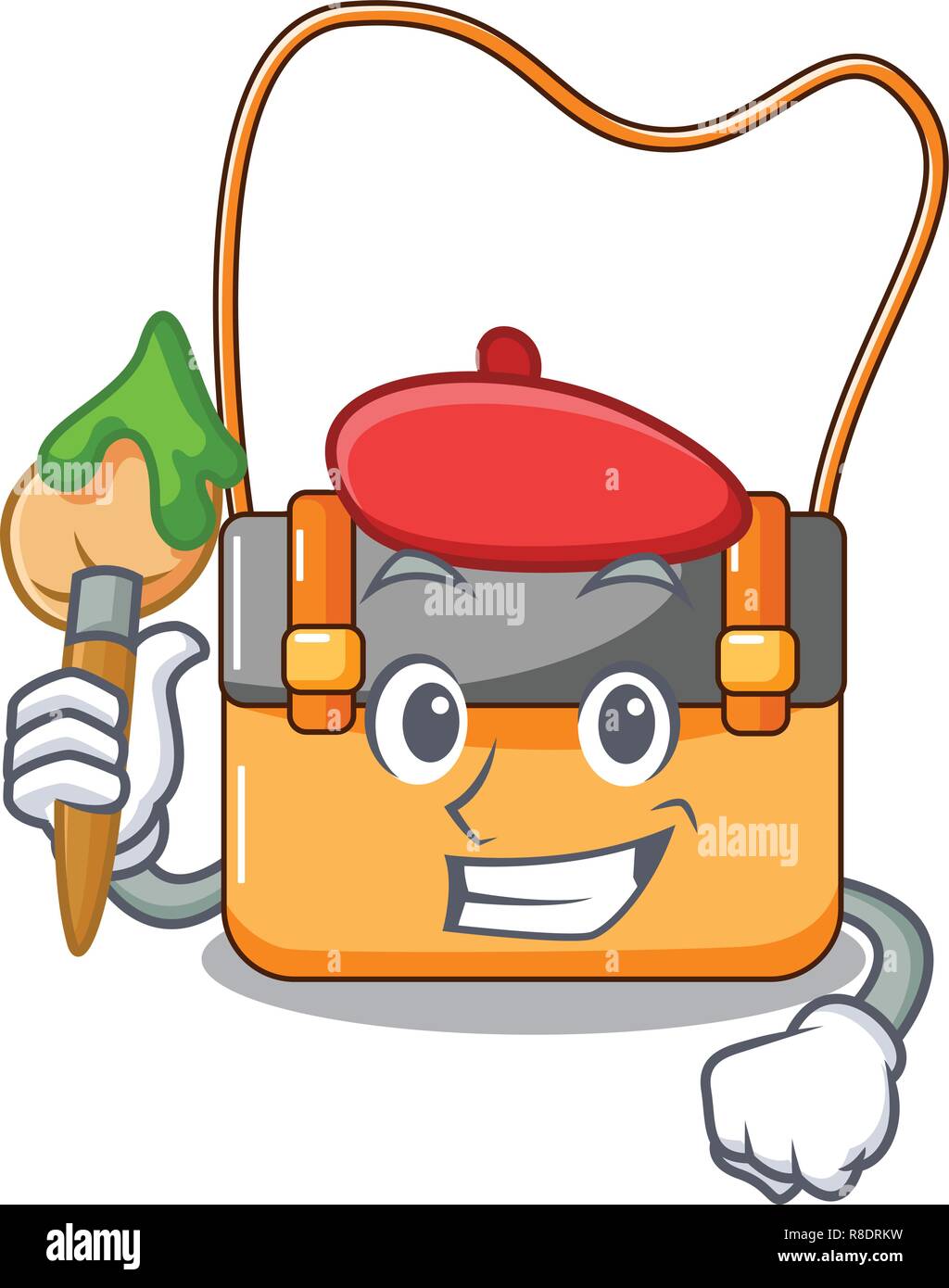 Artist messenger bag on a isolated mascot Stock Vector Image & Art Alamy