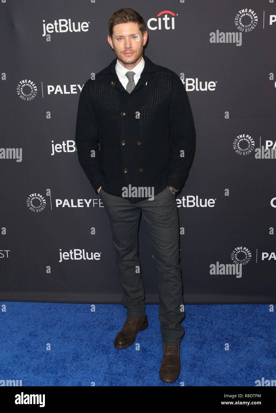 HOLLYWOOD, LOS ANGELES, CA, USA - MARCH 20: Jensen Ackles at the 2018 PaleyFest Los Angeles - CW's 'Supernatural' held at the Dolby Theatre on March 20, 2018 in Hollywood, Los Angeles, California, United States. (Photo by David Acosta/Image Press Agency) Stock Photo