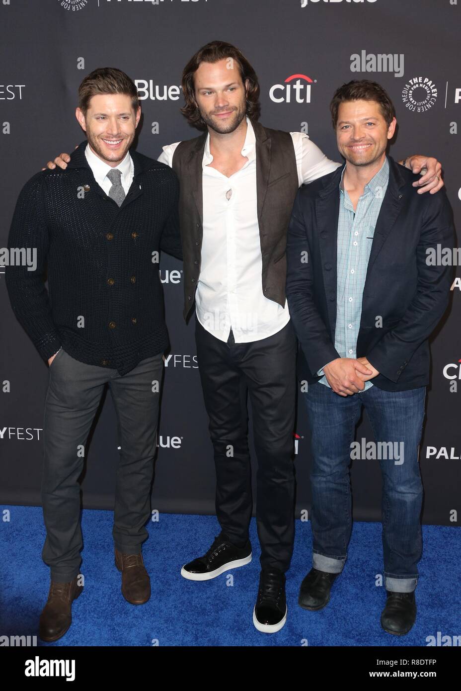 Misha Collins, Jared Padalecki \u0026 Jensen Ackles attending The CW Network's  Upfront held at The London Hotel, New York on May 17, 2018 Stock Photo -  Alamy, image size:928x1390