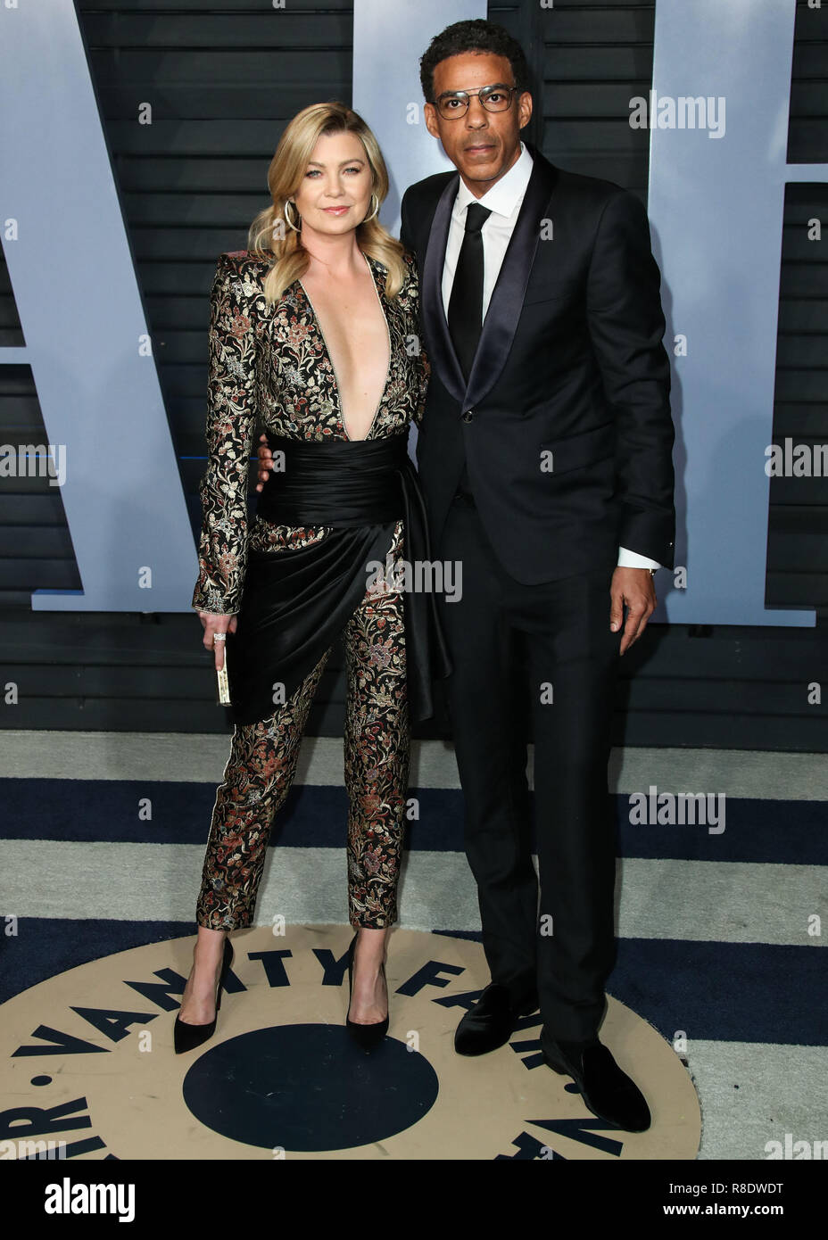 BEVERLY HILLS, LOS ANGELES, CA, USA - MARCH 04: Ellen Pompeo, Chris Ivery  at the 2018 Vanity Fair Oscar Party held at the Wallis Annenberg Center for  the Performing Arts on March
