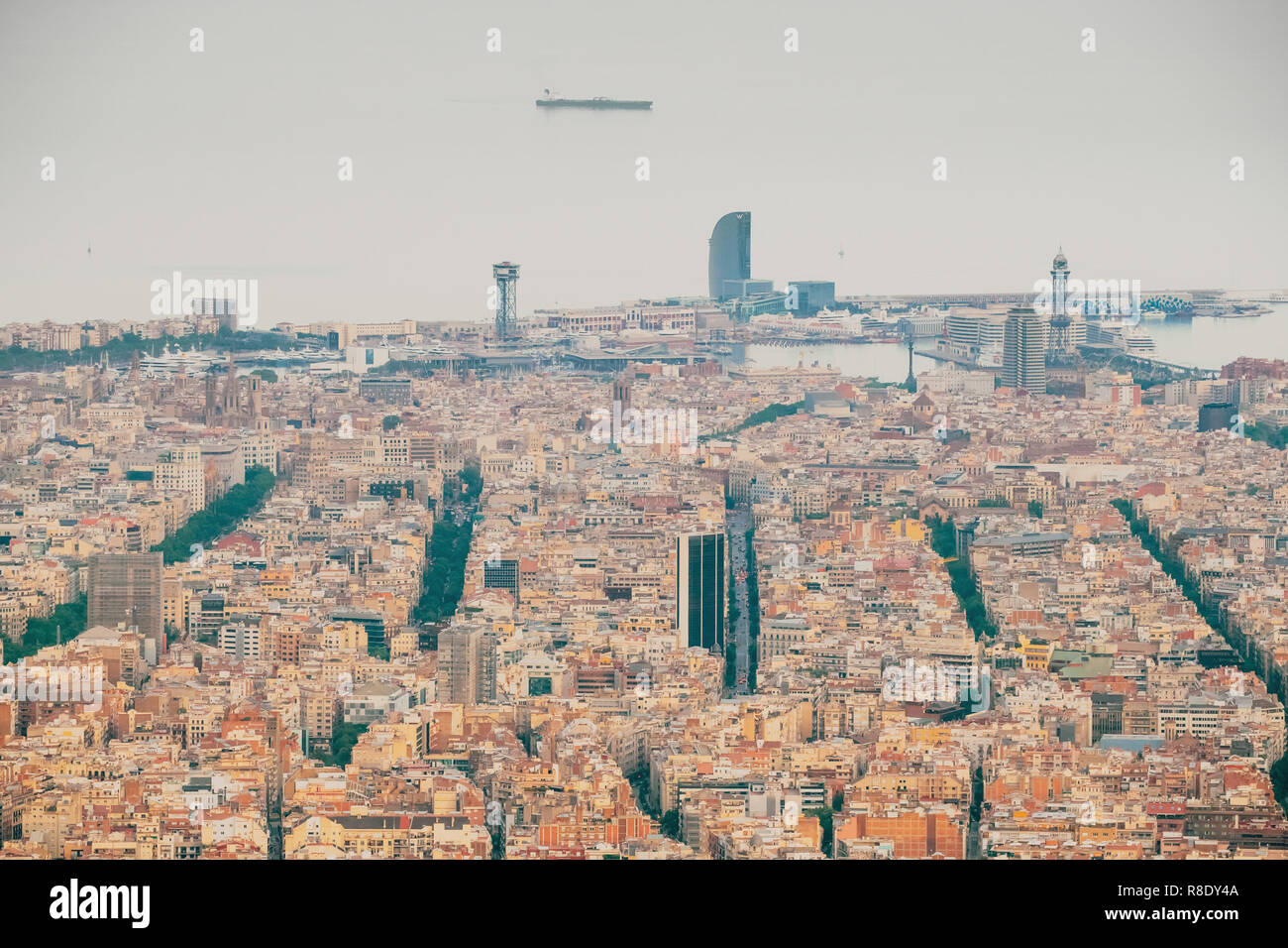 Barcelona, Spain. Aerial View Of City Cityscape Stock Photo - Alamy