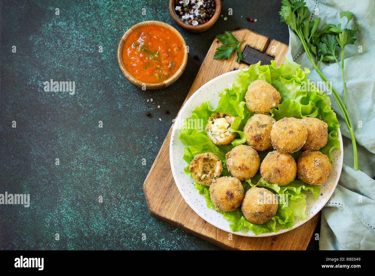 Arancini - traditional Italian Rice Balls with Mozzarella and Sun-dried ...