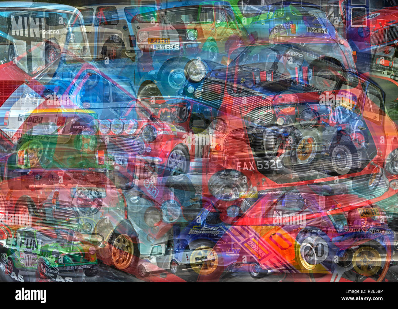 Montage of car automotive photos Stock Photo