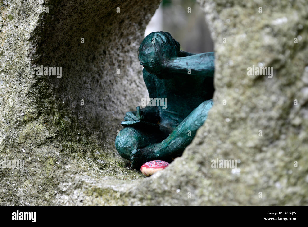 Brendan behan,irish playwright,Headstone,tombstone,sacred heart,Catholic, graveyard,graveyards,grave,graves,memory,memorial,peace,peaceful,RM Ireland Stock Photo