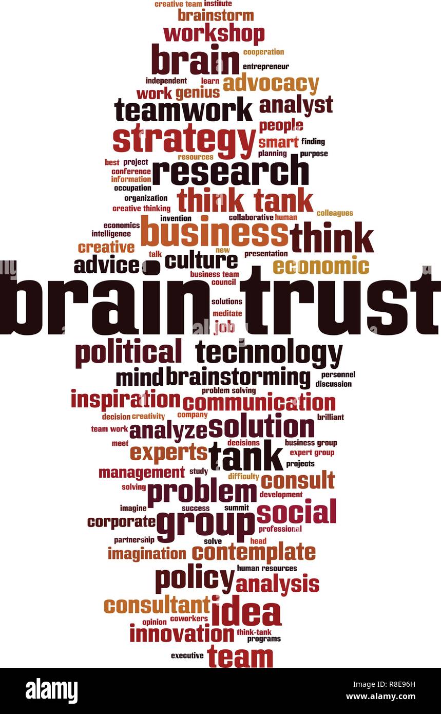 Brain trust word cloud concept. Vector illustration Stock Vector Image