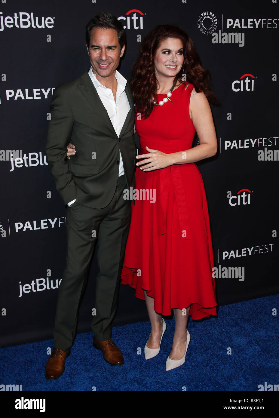 HOLLYWOOD, LOS ANGELES, CA, USA - MARCH 17: Eric McCormack, Debra Messing at the 2018 PaleyFest Los Angeles - NBC's 'Will & Grace' held at the Dolby Theatre on March 17, 2018 in Hollywood, Los Angeles, California, United States. (Photo by Xavier Collin/Image Press Agency) Stock Photo