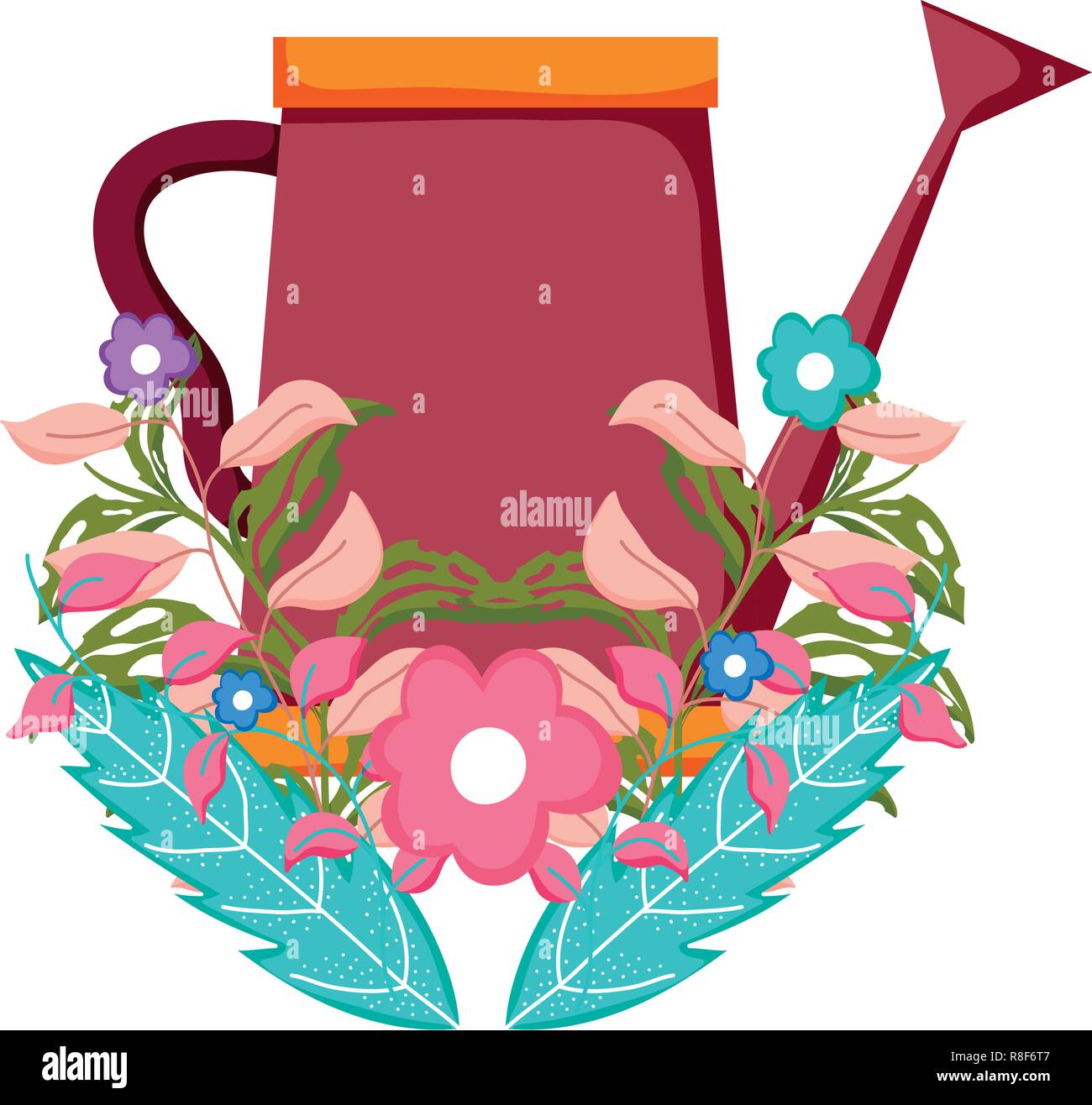 cute sprinkler of garden with floral decoration Stock Vector Image ...
