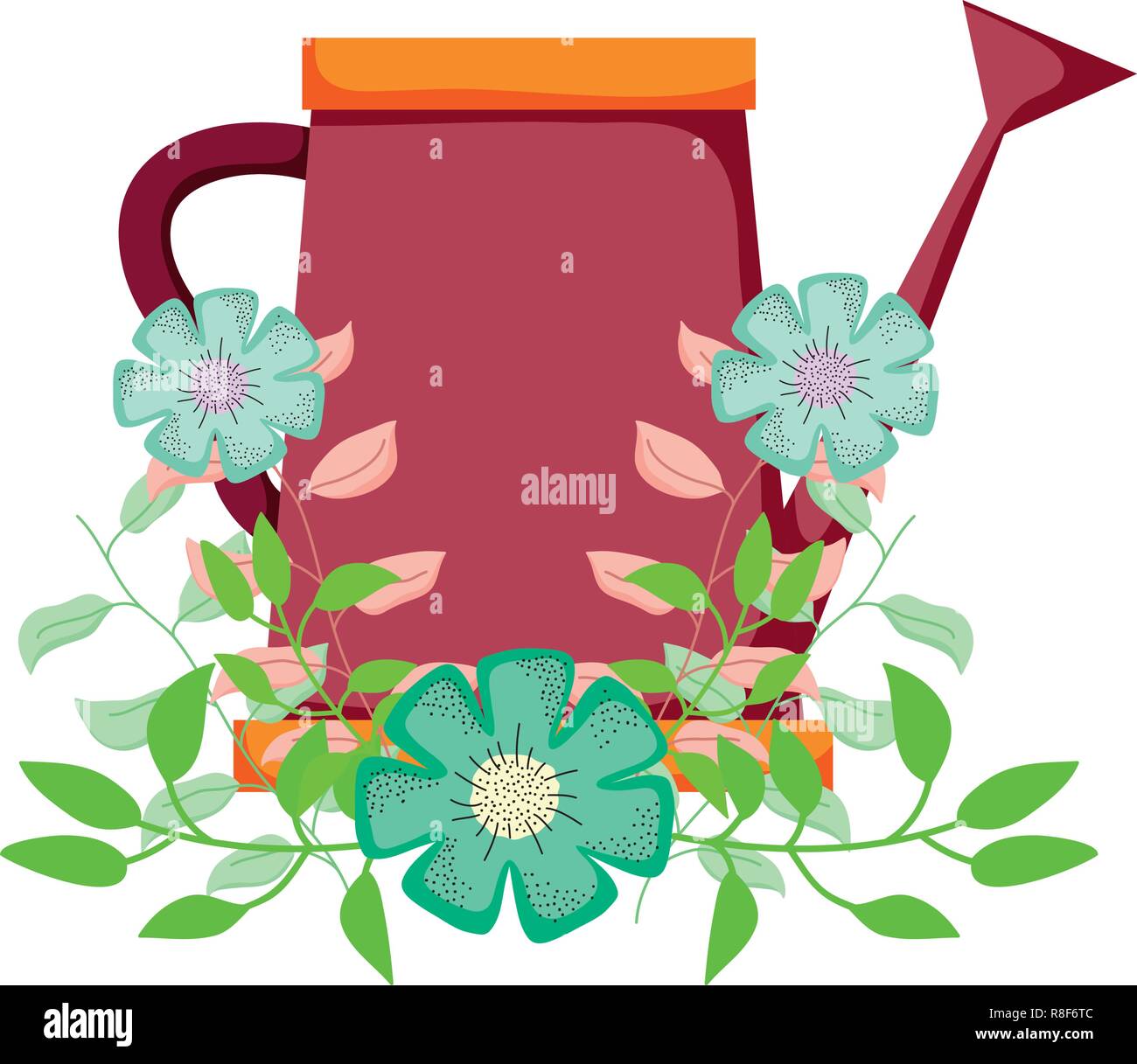 cute sprinkler of garden with floral decoration Stock Vector Image ...