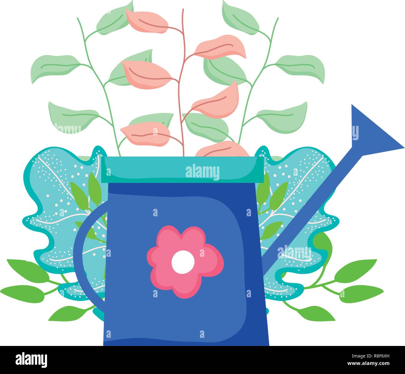 cute sprinkler of garden with floral decoration Stock Vector Image ...