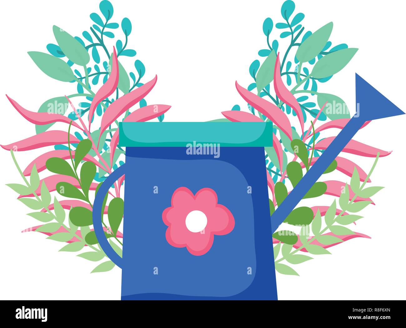 cute sprinkler of garden with floral decoration Stock Vector Image ...