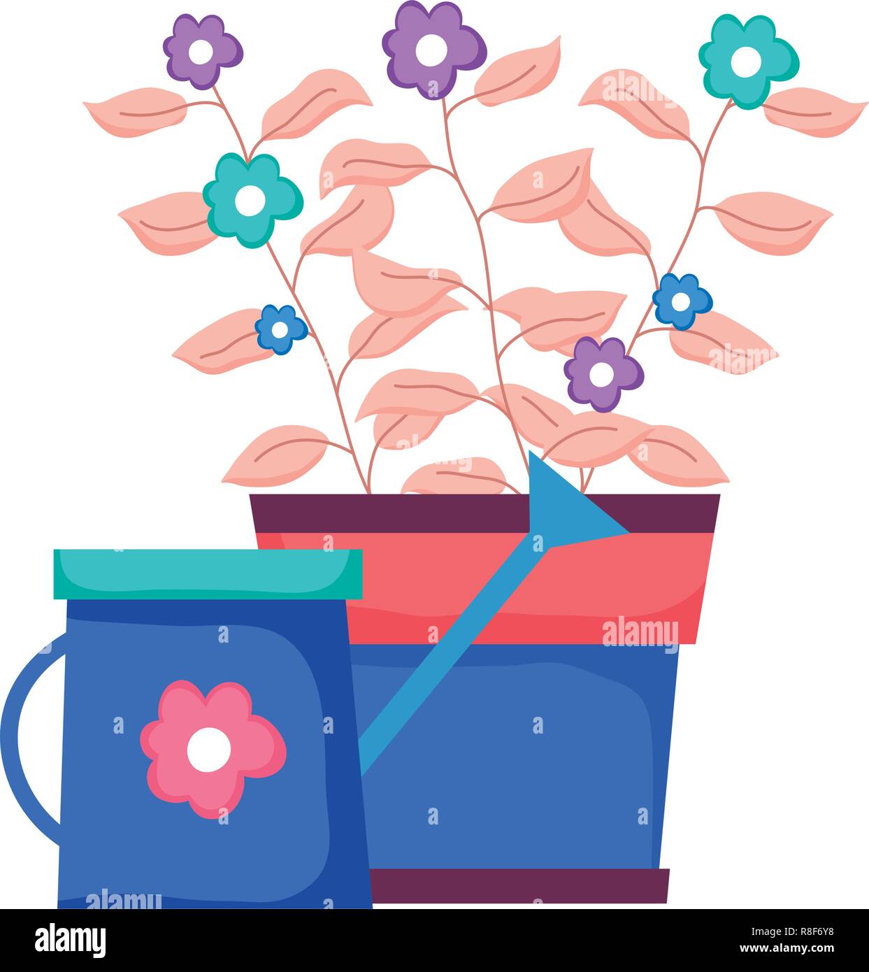 cute sprinkler of garden with houseplant Stock Vector Image & Art - Alamy