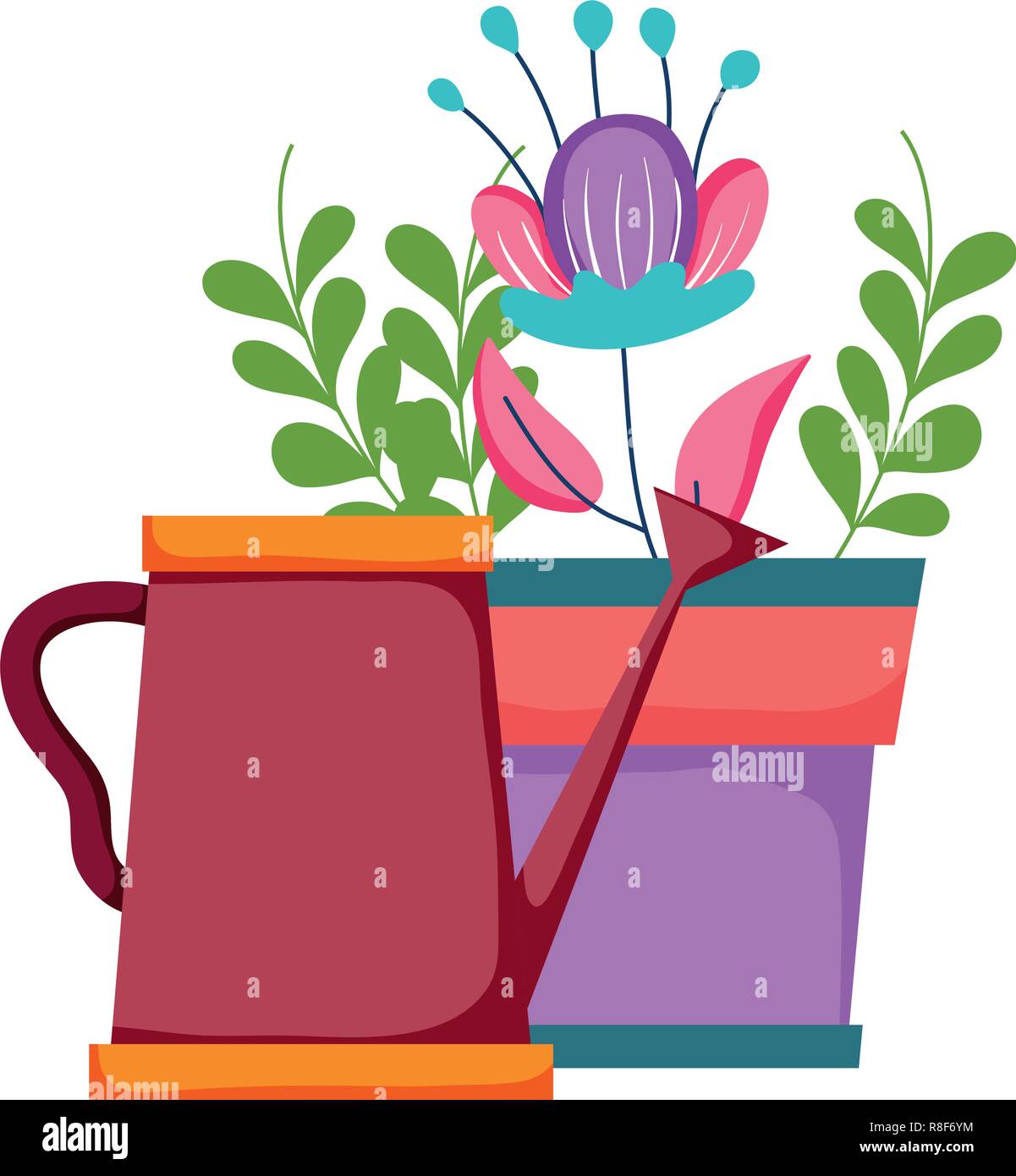 cute sprinkler of garden with houseplant Stock Vector Image & Art - Alamy
