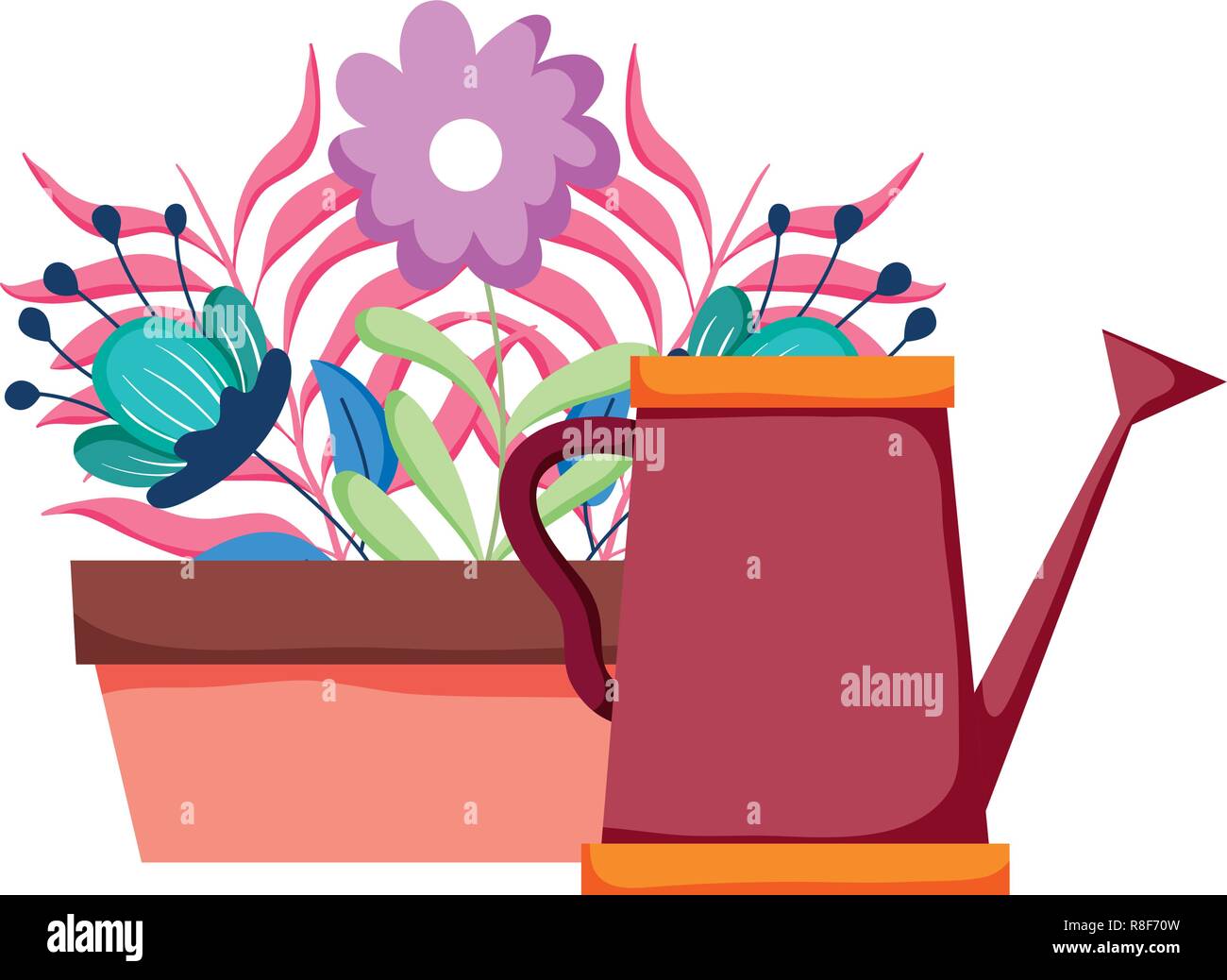 cute sprinkler of garden with houseplant Stock Vector Image & Art - Alamy