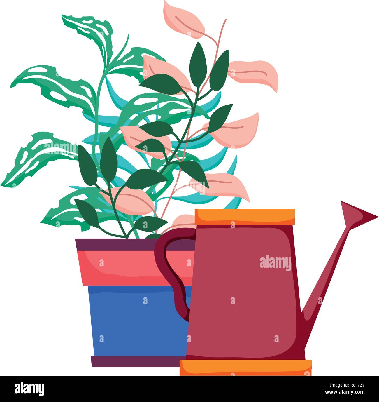 cute sprinkler of garden with houseplant Stock Vector Image & Art - Alamy