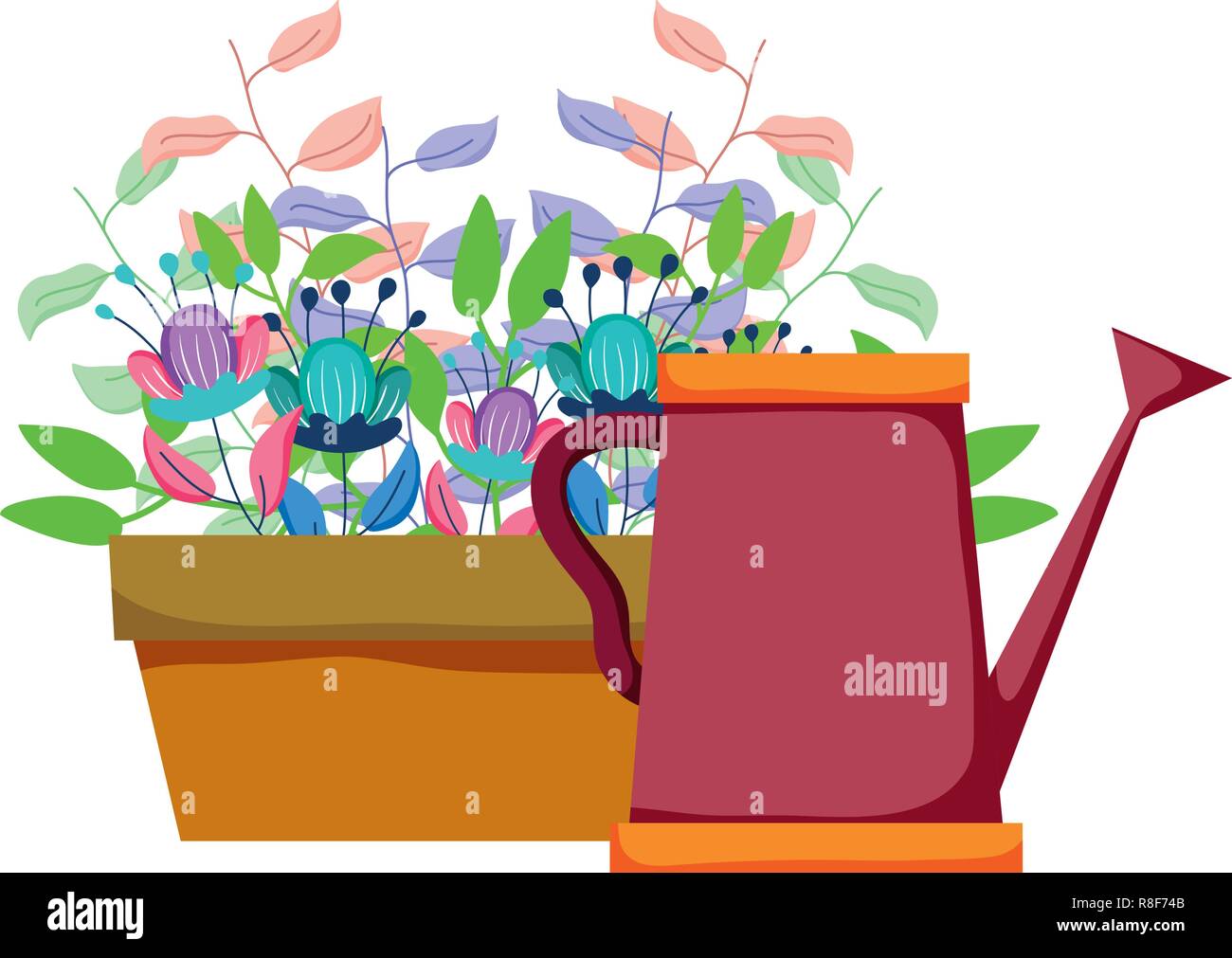 cute sprinkler of garden with houseplant Stock Vector Image & Art - Alamy