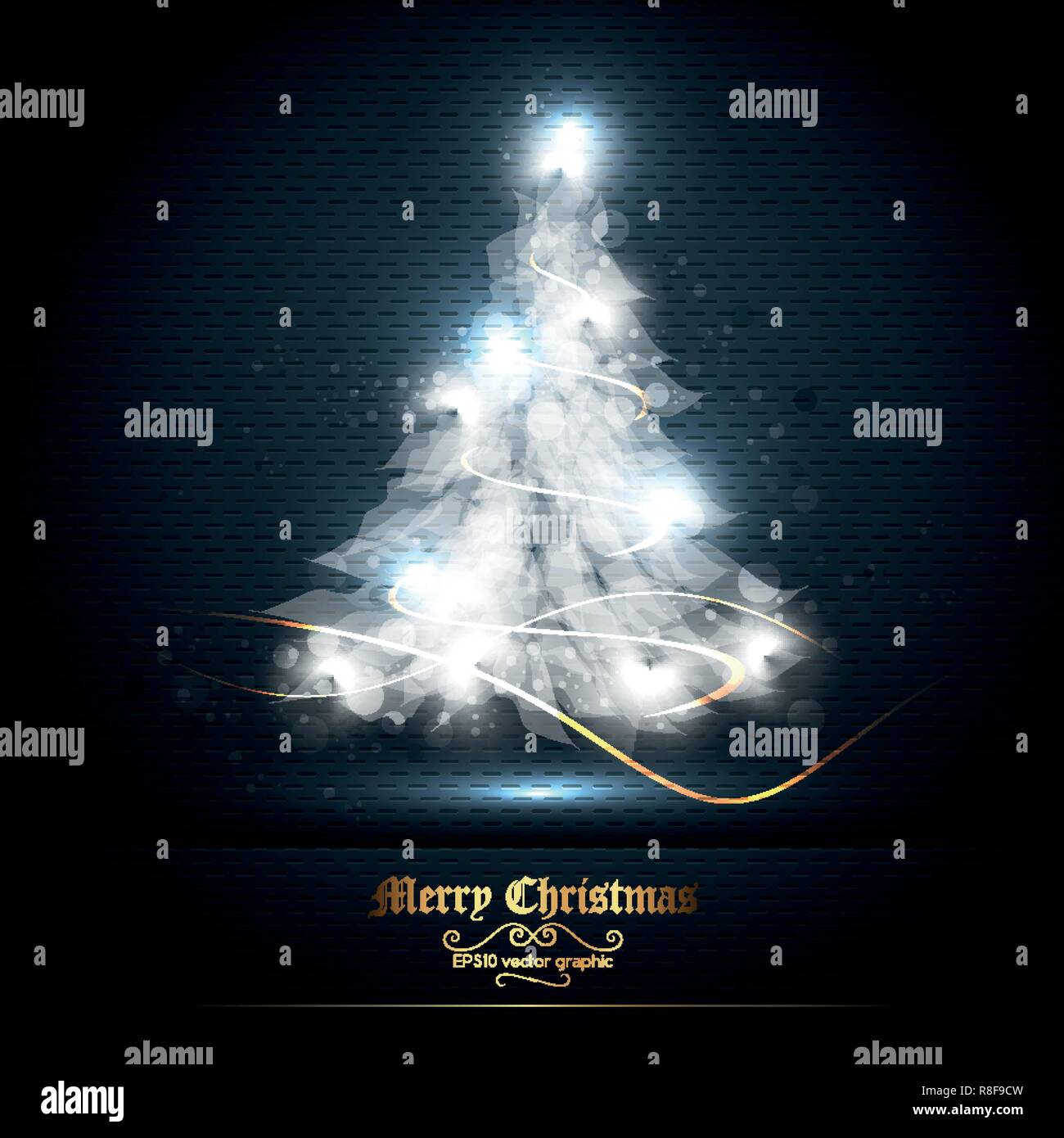 Christmas pine tree with star lights and balls vector image Stock ...