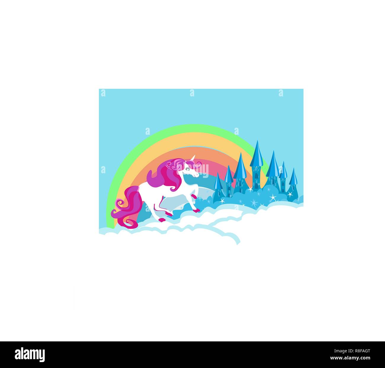 Card with a cute unicorn Stock Vector Image & Art - Alamy