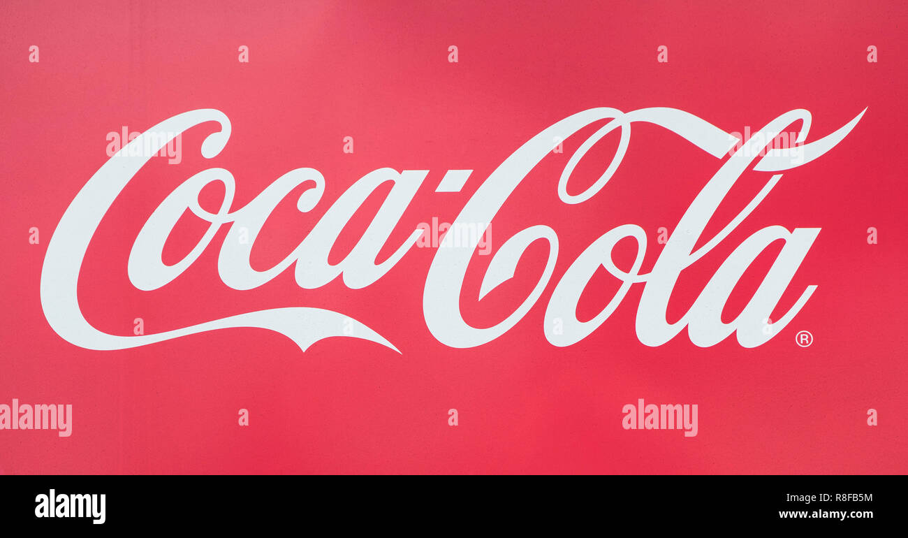 Hong Kong, April 7, 2019: Coca Cola logo Stock Photo