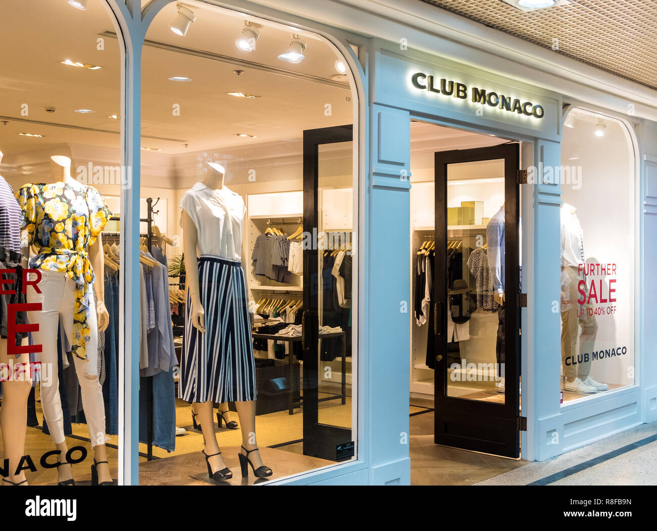 Hong Kong, April 7, 2019: Club Monaco store in Hong Kong Stock