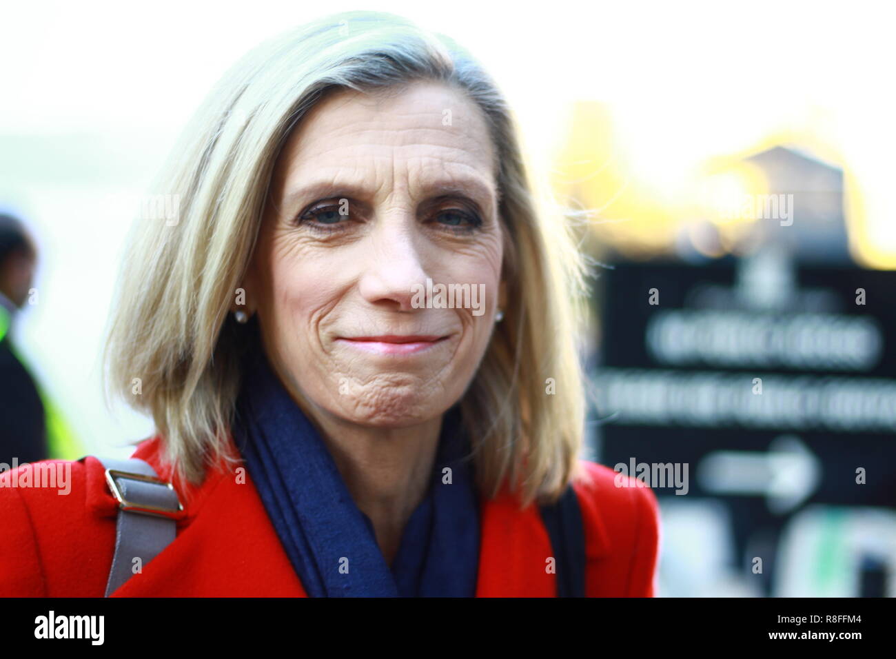 Carol Walker a British Journalist with vast experience on College Green, Westminster, London, UK. on 12th December 2018. Russell Moore portfolio page. Stock Photo