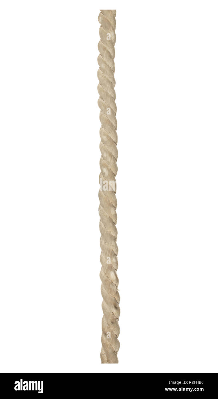 Thick rope of white color isolated on white background Stock Photo - Alamy