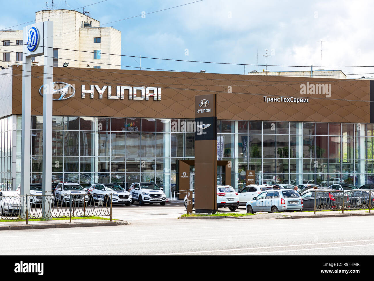 Kazan, Russia - June 10, 2018: Office of official dealer Hyundai. Hyundai  Motor Company is a South Korean multinational automotive manufacturer Stock  Photo - Alamy
