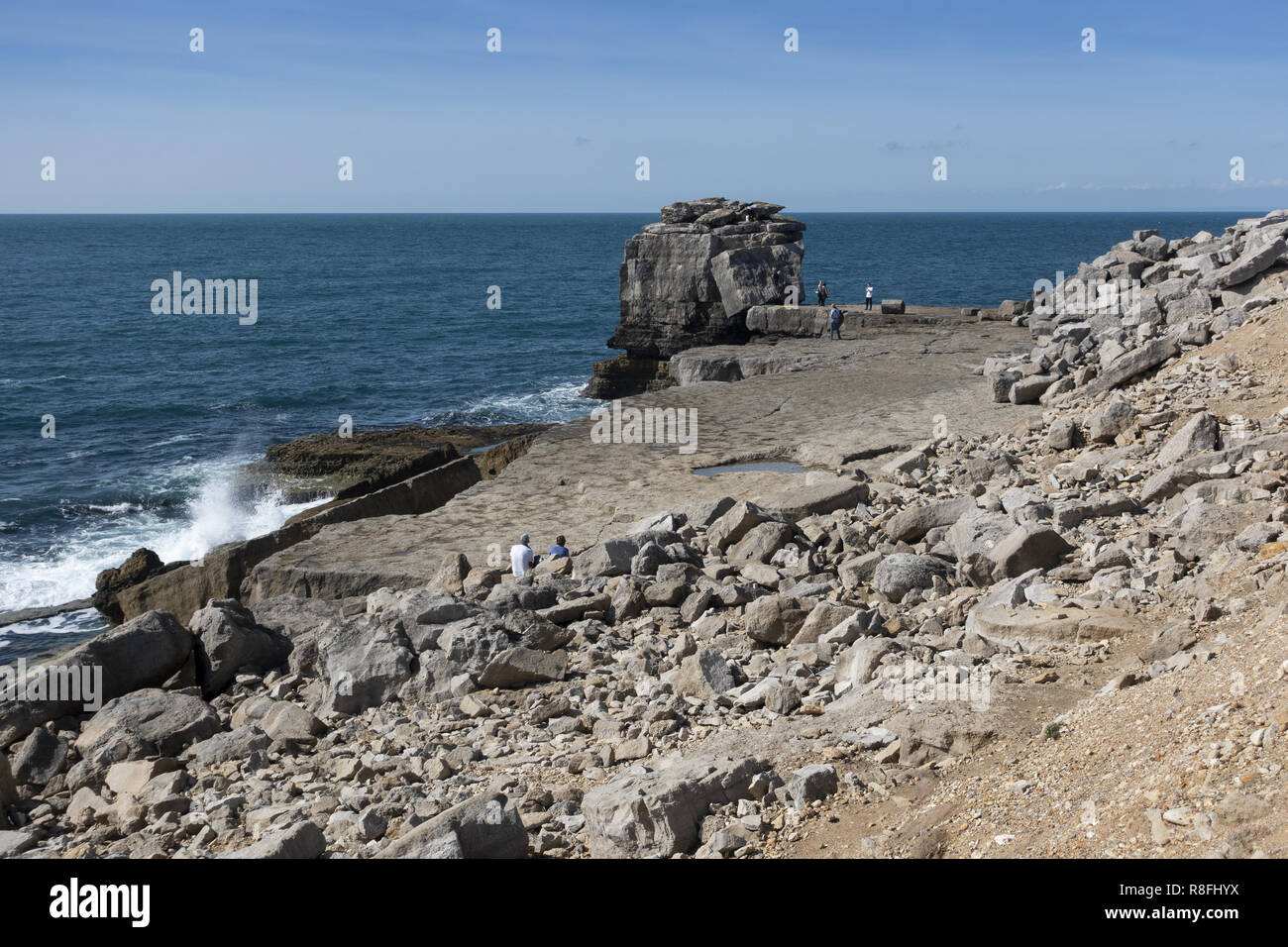 Pulpit Rock on the Isle of Portland, Weymouth, Dorset, England, UK Stock Photo