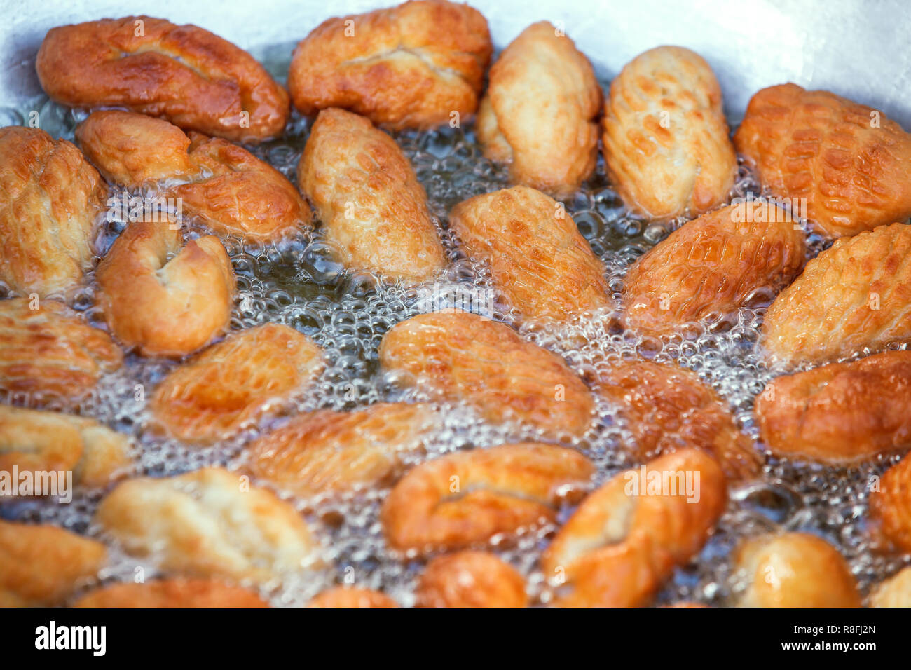 Halbur Hurmasi, (Gumushane Turkiye) traditional style pastry frying