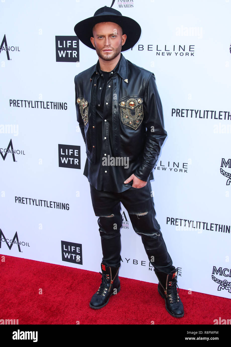 BEVERLY HILLS, LOS ANGELES, CA, USA - APRIL 08: August Getty at The Daily Front Row's 4th Annual Fashion Los Angeles Awards held at the Beverly Hills Hotel on April 8, 2018 in Beverly Hills, Los Angeles, California, United States. (Photo by Xavier Collin/Image Press Agency) Stock Photo