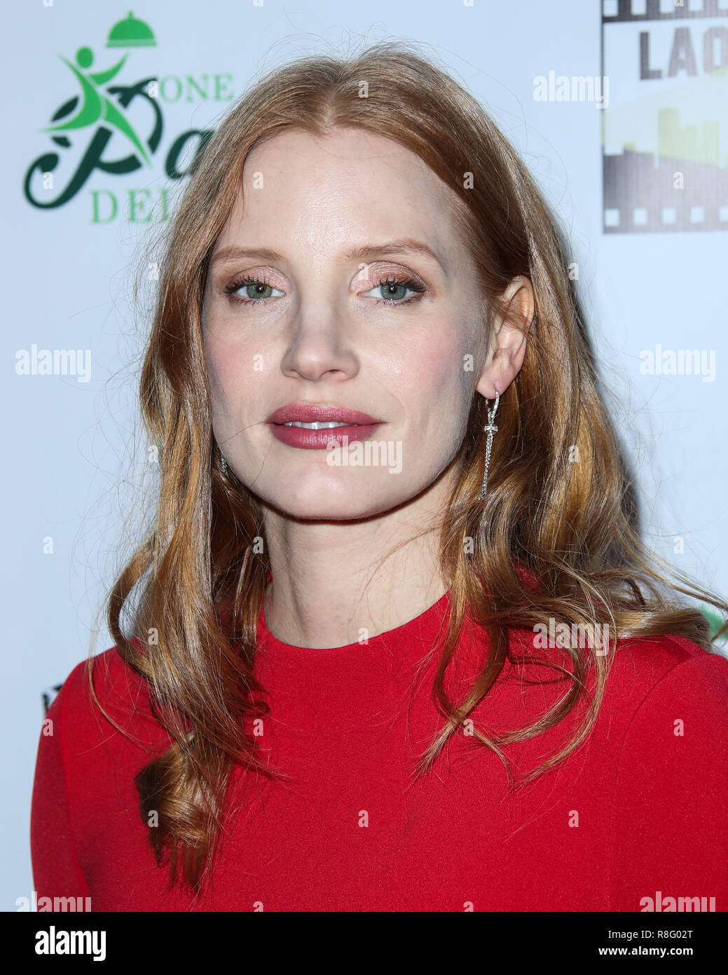 HOLLYWOOD, LOS ANGELES, CA, USA - JANUARY 10: Jessica Chastain at The Inaugural Los Angeles Online Film Critics Society Award Ceremony held at the Taglyan Complex on January 10, 2018 in Hollywood, Los Angeles, California, United States. (Photo by Xavier Collin/Image Press Agency) Stock Photo