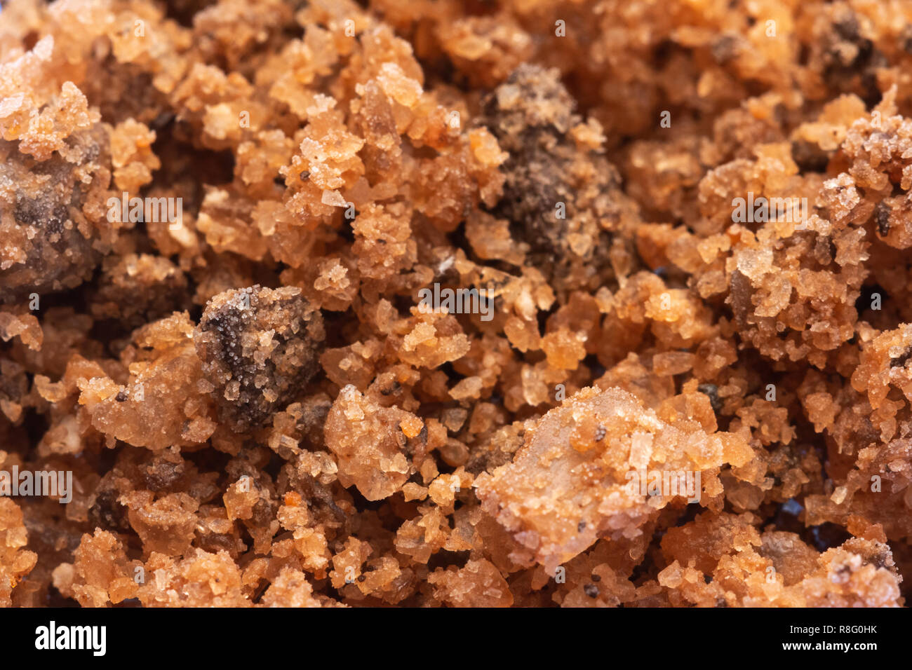 Close up of rock salt with crystals of sodium chloride. Stock Photo