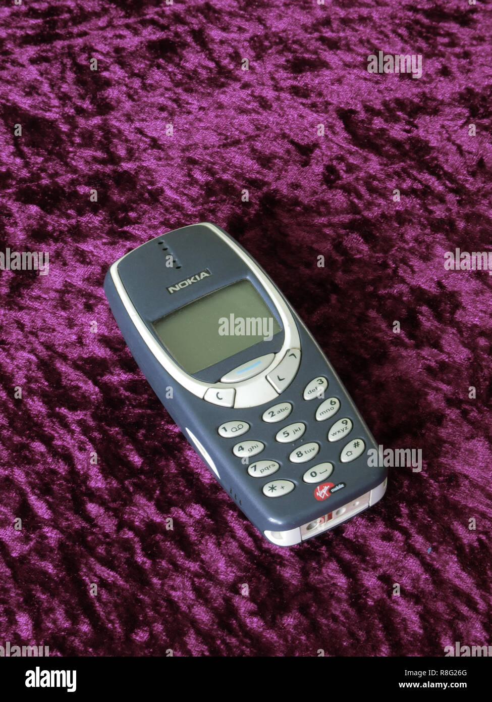 Nokia 3310 Mobile Phone or Cellphone with Virgin Mobile Pay as You Go, UK Stock Photo