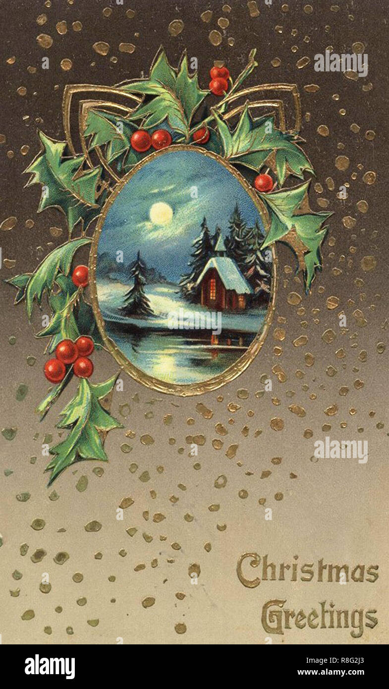 Vintage Christmas illustration Stock Photo - Alamy