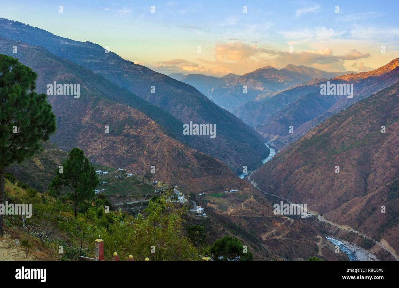 Bhutan eastern mountains near Trashigang - Eastern Bhutan Stock Photo