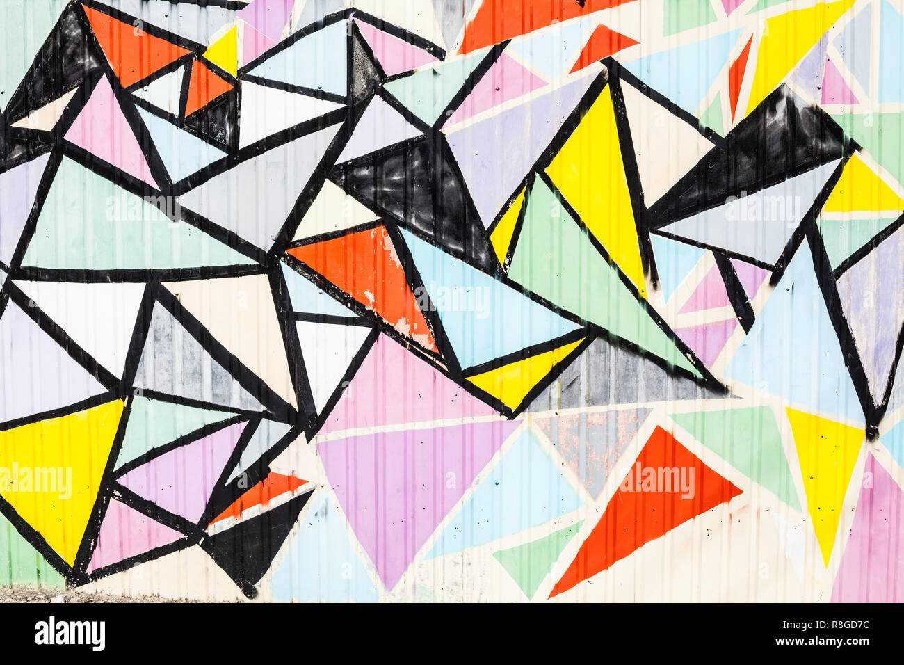 multicolored triangles background abstract wall nice von Stock Photo