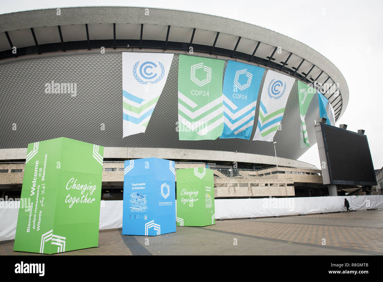 The Spodek Arena (International Congress Centre) during the UN Climate Change Conference (COP24) in Katowice, Poland on 3 December 2018 Stock Photo