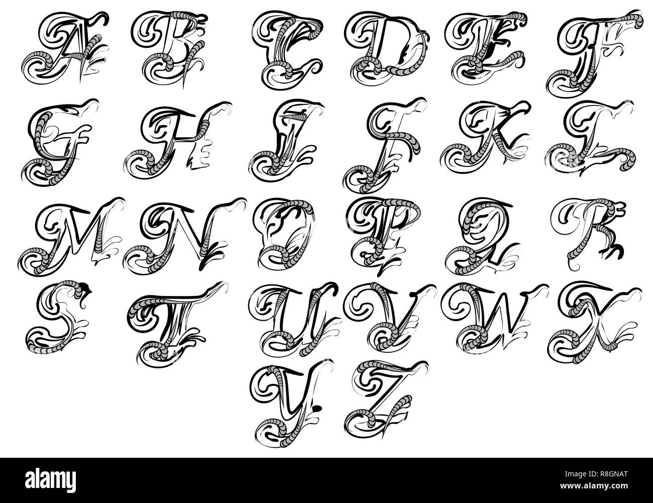 Monogram Letters Black and White Stock Photos & Images - Alamy