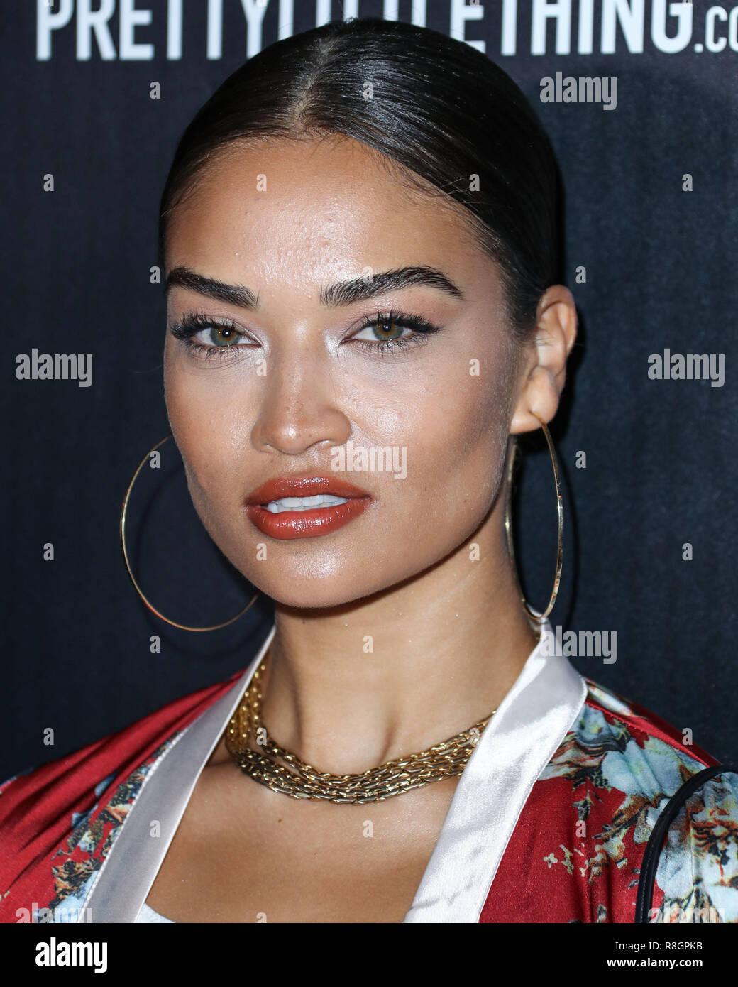 WEST HOLLYWOOD, LOS ANGELES, CA, USA - OCTOBER 25: Model Shanina Shaik  arrives at the PrettyLittleThing By Kourtney Kardashian Launch held at  Poppy on October 25, 2017 in West Hollywood, Los Angeles,