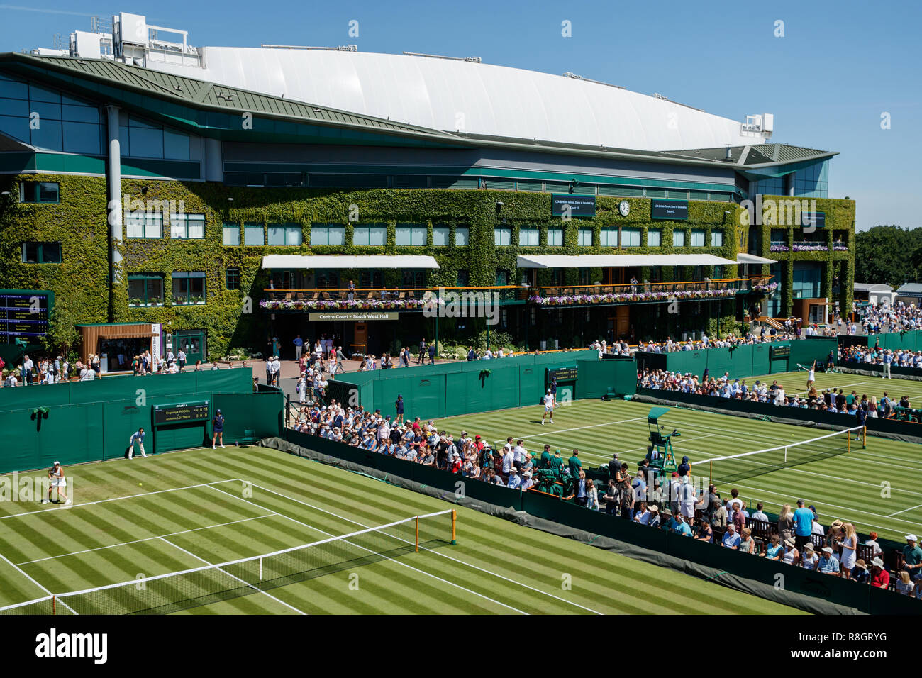 General view around the grounds at the All England Lawn Tennis Club and the  home to Wimbledon Championships Stock Photo - Alamy