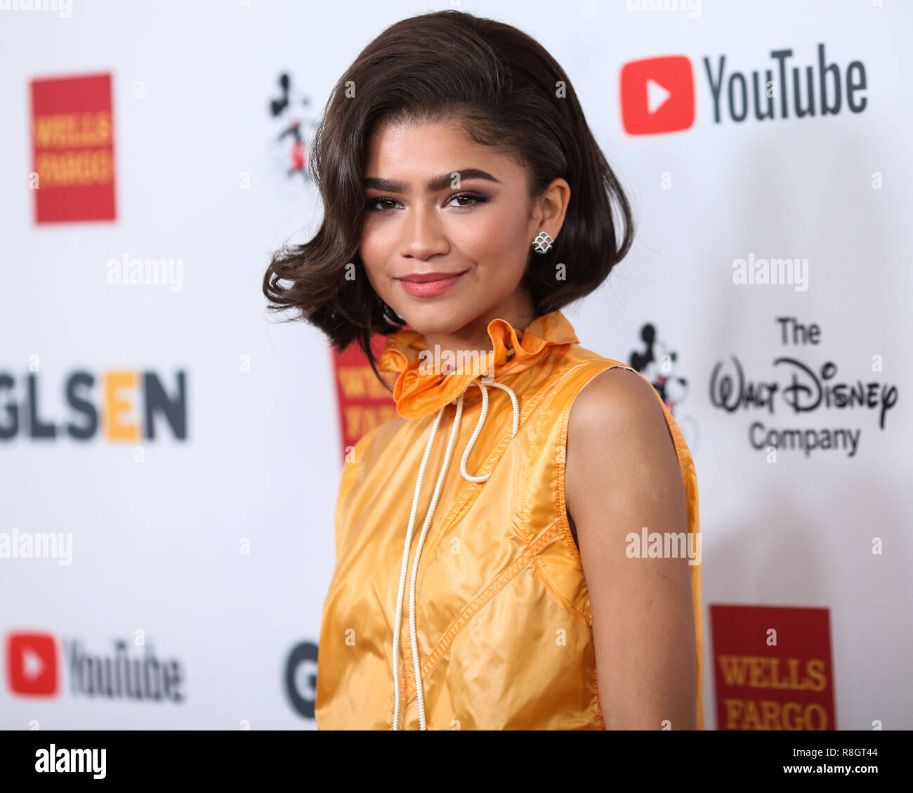 BEVERLY HILLS, LOS ANGELES, CA, USA - OCTOBER 20: Actress Zendaya wearing Calvin Klein with a Bulgari ring arrives at the 2017 GLSEN Respect Awards held at the Beverly Wilshire Four Seasons Hotel on October 20, 2017 in Beverly Hills, Los Angeles, California, United States. (Photo by Xavier Collin/Image Press Agency) Stock Photo