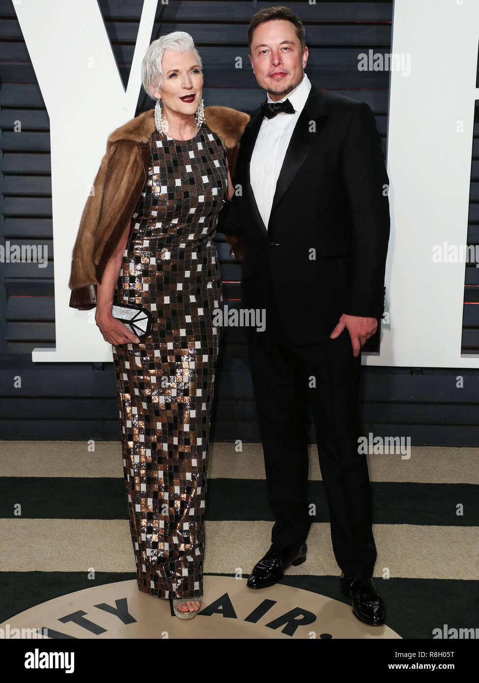 Beverly Hills Los Angeles Ca Usa February 26 Maye Musk Elon Musk Arrives At The 2017 Vanity Fair Oscar Party Held At The Wallis Annenberg Center For The Performing Arts On
